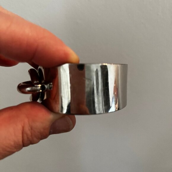 Balenciaga Silver Tone Cuff Bracelet - Picture 5 of 5